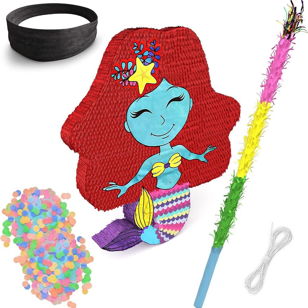 Mermaid Pinata Kit w/Pinata Stick, Confetti, String